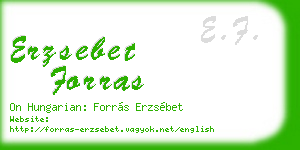 erzsebet forras business card