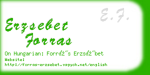 erzsebet forras business card